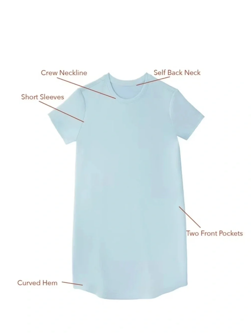 Light Blue Short Sleeve Shift Dress